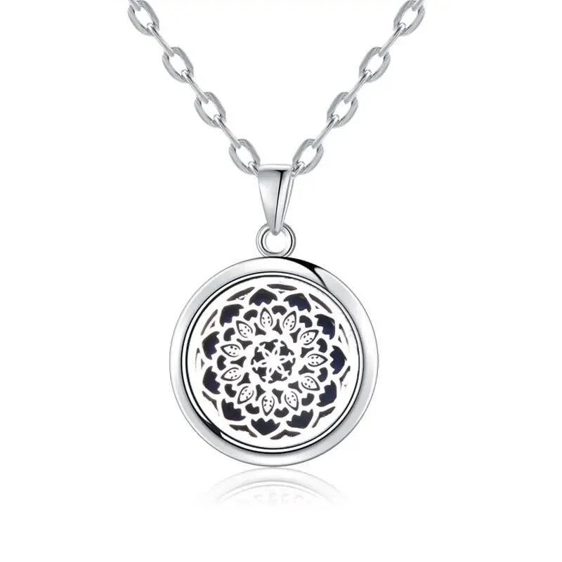 Tree of Life Aromatherapy Necklace - Stainless Steel Essential Oil Diffuser Pendant Jewelry Gift
