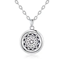 Tree of Life Aromatherapy Necklace - Stainless Steel Essential Oil Diffuser Pendant Jewelry Gift (1Pcs Necklace)