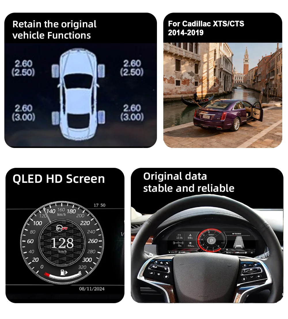Digital Instrument Cluster For Cadillac XTS CTS-L 2014–2019 Wireless CarPlay Spe