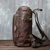 Retro Crazy Horse Leather Vertical Style Backpack Men's Head Layer Cowhide Large Capacity Business Travel Computer Bag 4