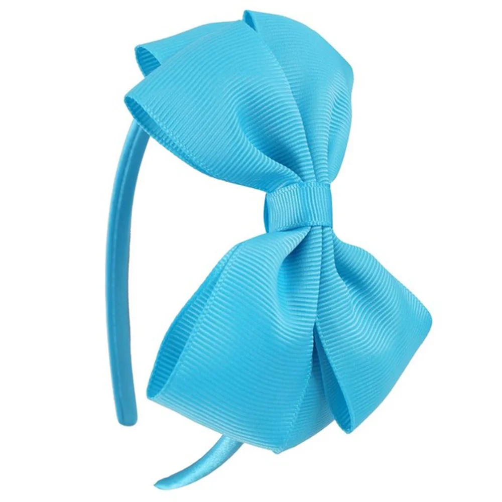 Vibrant Solid Color Bow Hairbands for Kids - Stylish Ribbon Hair Accessories for Girls