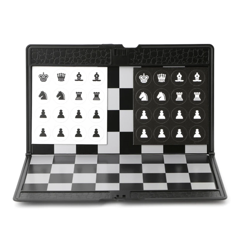 

Pocket Folding Magnetic International Chess Set Board Checkers Plane