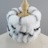 Winter Women Real Fur Handmade Stretch Fur Scarf Knit Genuine Rex Rabbit Fur Headbands Girls Natural Fur Ring Cowl Snood Scarves 2