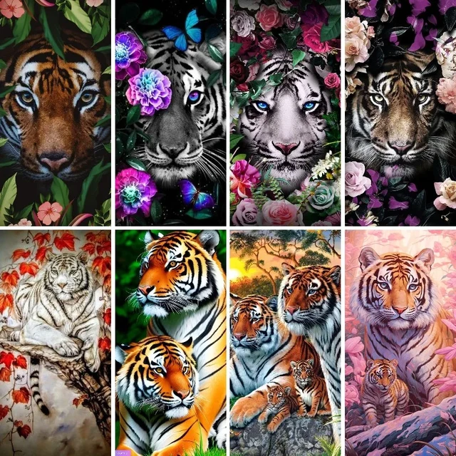 5D Large Diamond Painting Kits for Adults, Tiger Diamond Art with Full  Tools Accessories,DIY Full Drill Diamond Dots Big Cats - AliExpress