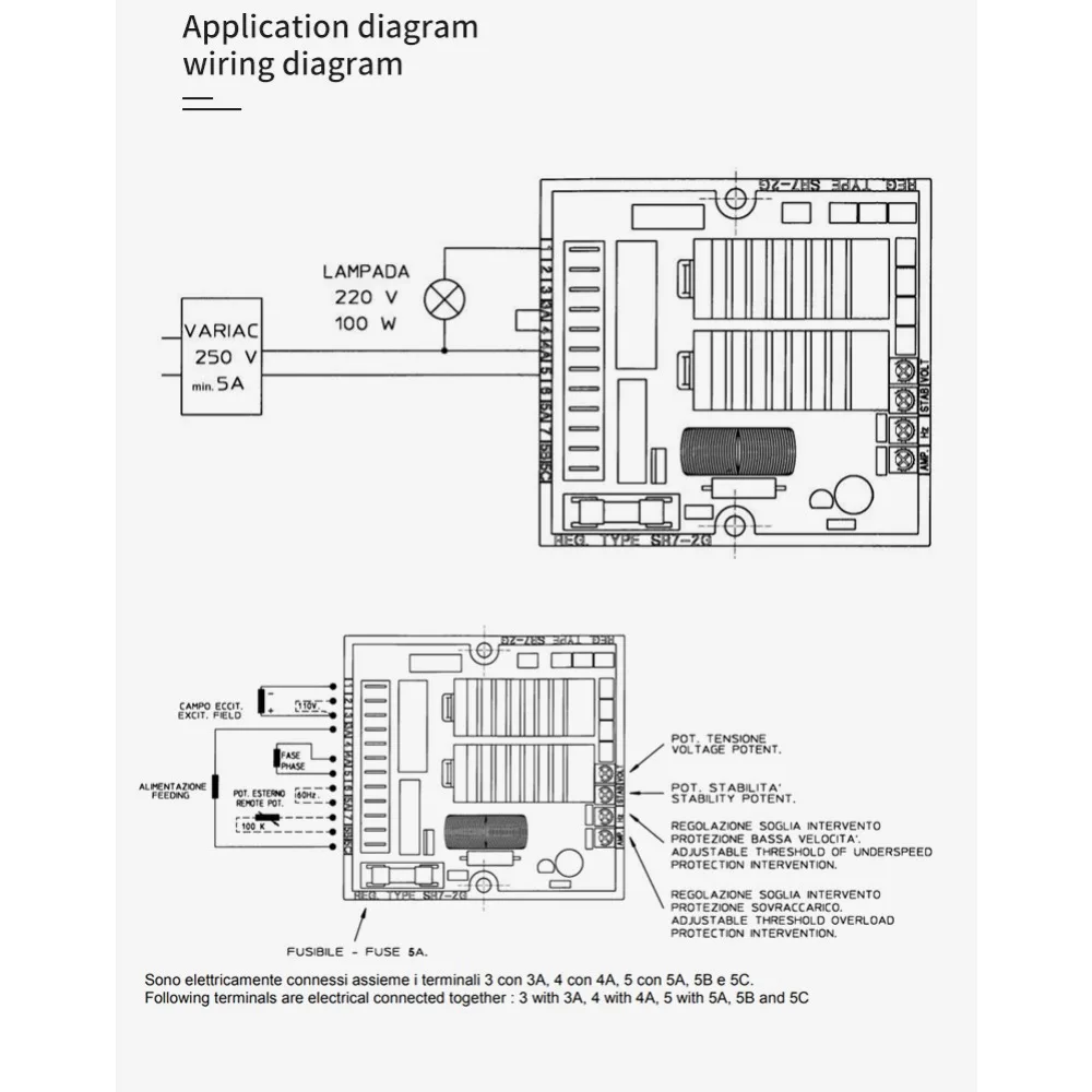 3상 발전기 AVR SR7-2 SR7 200KW 디젤 발전기용 자동 전압 조정기