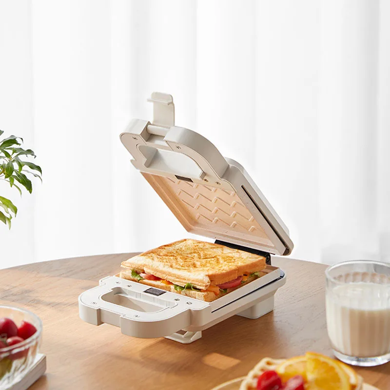 220V Electric Sandwich Maker Waffle Maker Toaster Baking Machine Multifunctional Breakfast Toast Pressure Pancake Maker 600W 2