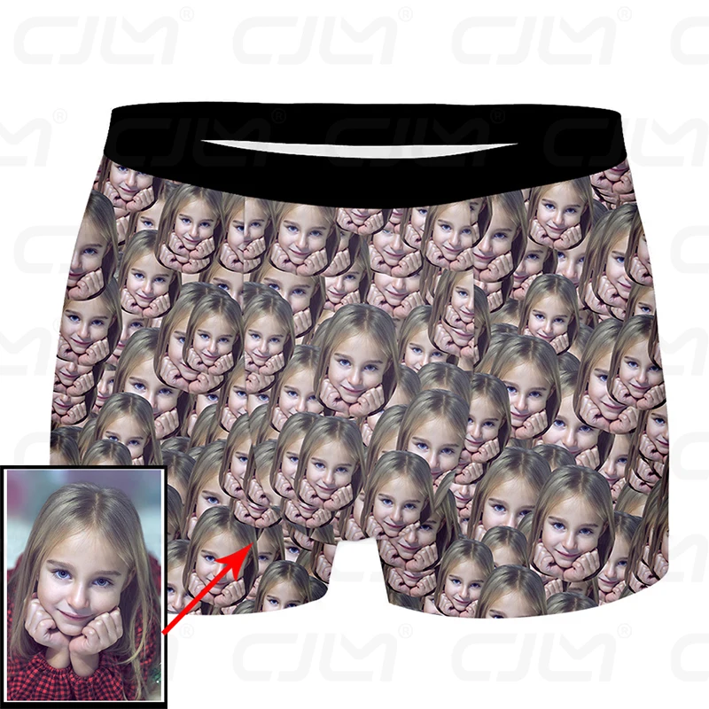 CJLM 2024 Men's Underpants 3D Printing Avatar Design Customize Your/his/her Avatar/Photo DIY Christmas Gift Lovers Underwear fashion unique original design men s underwear low waist sexy pu boxers leather boxers stage performance