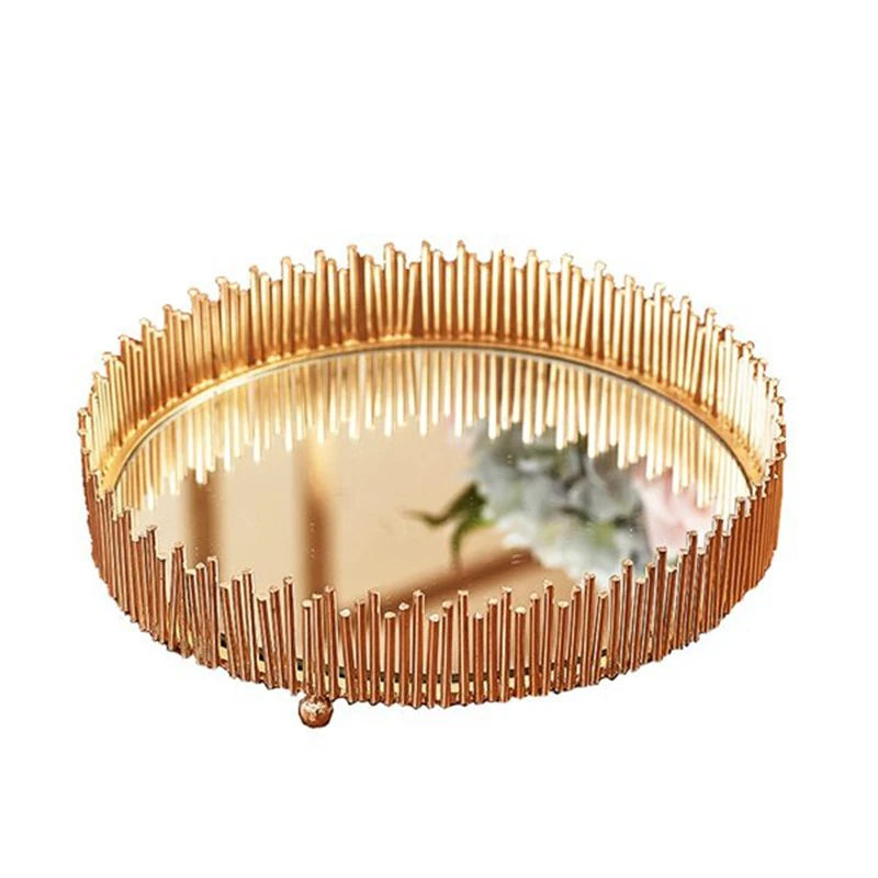 

Красивый роскошный зеркальный Железный поднос, поднос для хранения ювелирных изделий в гостиной, поднос для выставочного зала, реквизит для фотосъемки