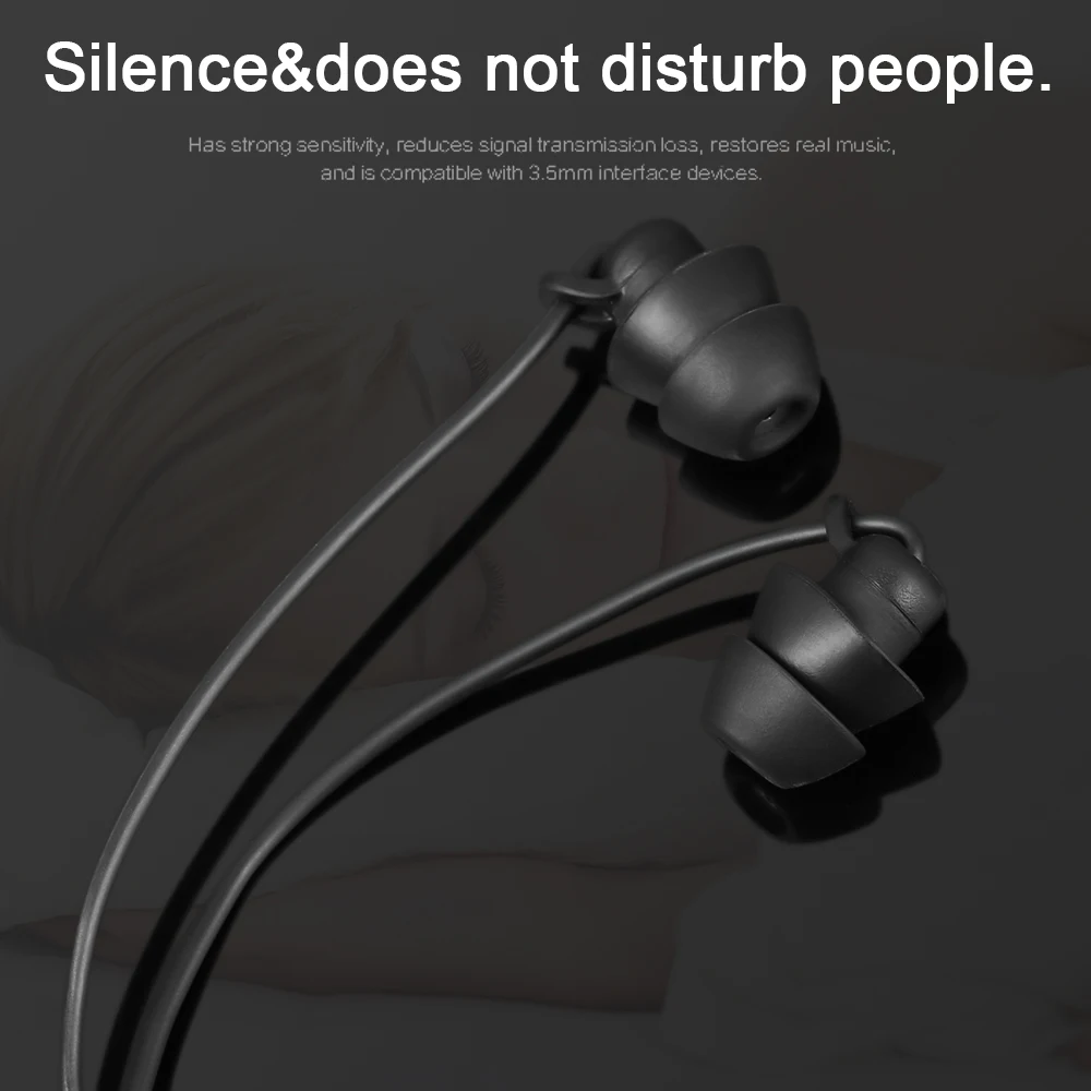 Sleep Earphone In-Ear Headset Noise Cancelling Sleeping Headphone HiFi 3.5mm Wired Headphones Mobile Phone MP3 Sleeping Earphone 2