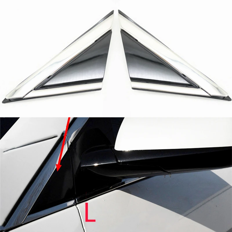 Right Side Mirror Corner Triangle Molding For Cadillac SRX 2010-2016 - Black & Chrome Trim - View #8