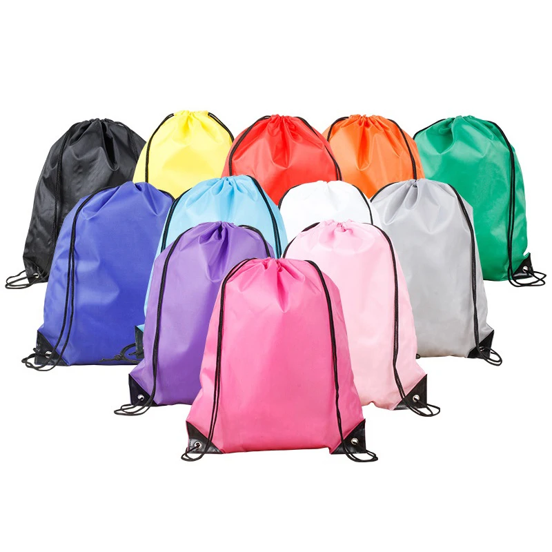 

Colorful Drawstring Backpack Solid Color Simple Waterproof Sports Bag For Unisex