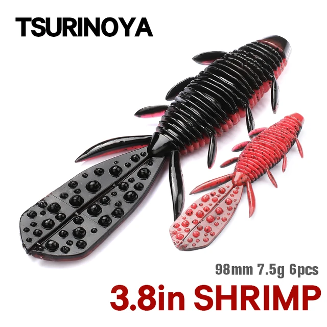 TSURINOYA 9.7cm7.5g 6pcs Shrimp Soft Bait NEBULA Add Salt Fishing Lure  Artificial Soft Sicilion Bait Fishing Rig Tackle Swimbait - AliExpress