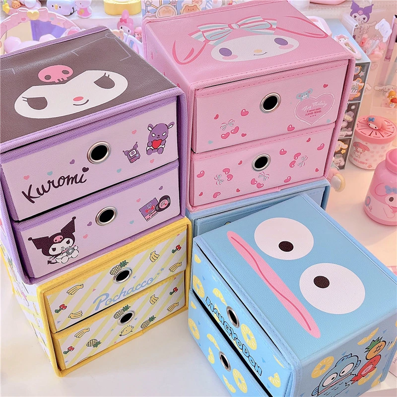 Sanrio kuromi 2 drawer storage case and makeup organizer