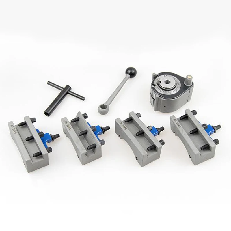 

Quick Change Tool Lathe Swing Dia.150~300mm QCT Post Turret Kits include 1pcs tool post+4pcs Tool Holders TOOA1