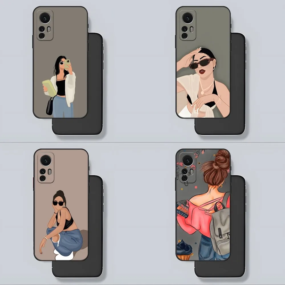 Girl Boss Pink Women Coffee Phone Case For Xiaomi 13 12 11 9T 11T 9Se 11I Lite Ultra Note10 Poco F3 M4 Gt Pro Cover