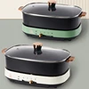 DMWD Electric Split Hot Pot Multifunctional Cooking Pot BBQ Grill Barbecue Oven Plate Non-stick Frying Pan Food Cooking Soup Pot 6