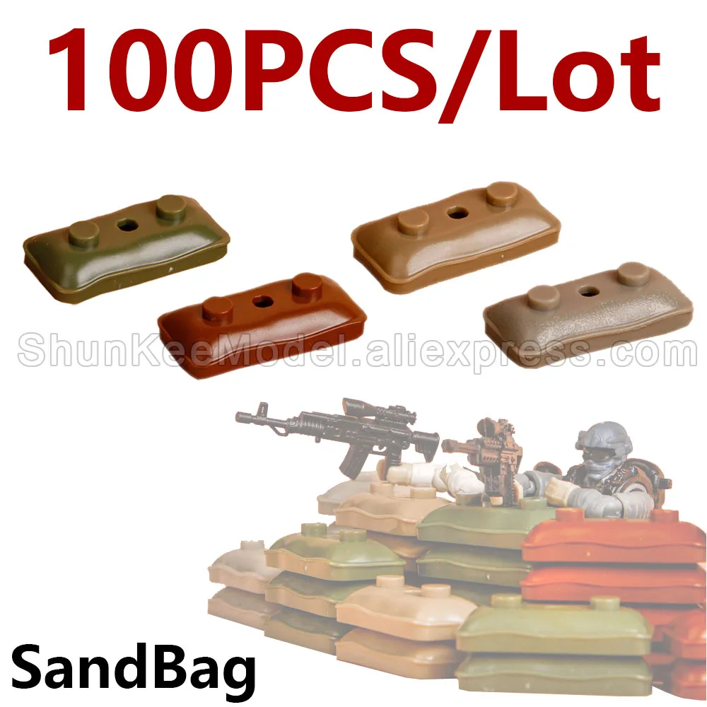 

100X For Mega Bloks & Mega Construx Mini Building Blocks Action Figures SandBag WWII WW2 Army Military Soldier City Police SWAT