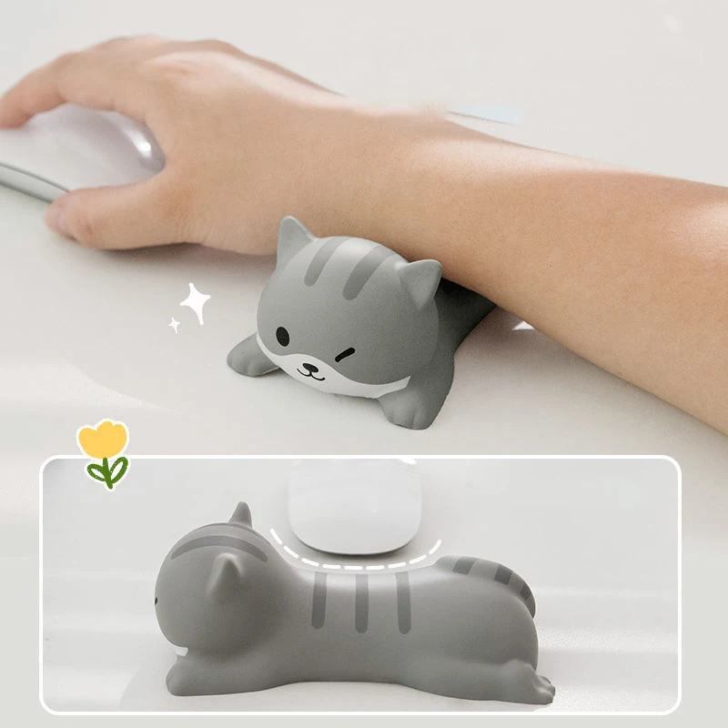 Office Supplies Set Mouse Pad Coaster Soft Foam Wrist Rests Kawaii Animals Mouse Pad Desk Hand Pillow Desk Keyboard Wrist Pad Support Cushion School Office