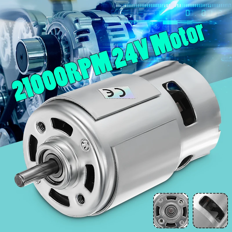 775 DC Motor Max 21000 RPM DC 12V-24V Ball Bearing Large Torque High Power  Low Noise Gear Motor Electronic Component Motor