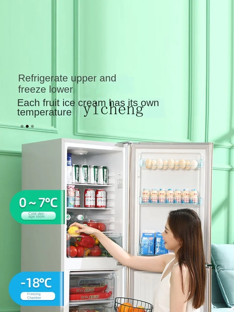 XL Large Refrigerator Household Small Energy Saving and Power Saving Double Door Medium Rental for Dormitory Large Capacity 3