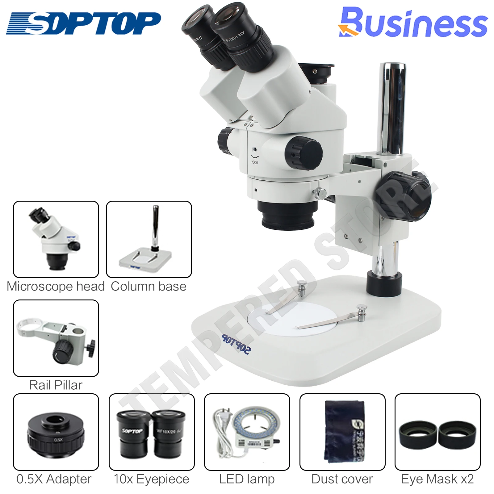 Soptop SZMN 삼안 연속 줌 스테레오 현미경 4K 카메라 0.5X 어댑터 (BGA, CNC 칩, 휴대폰 수리 도구 세트용)