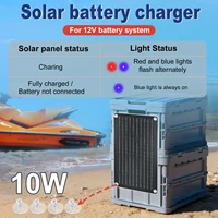 LEAORLD Chargeur de batterie solaire MPPT 12V 10W, kit de charge au solaire pour batterie 12V pour voiture, bateau, marine, camping-car 3