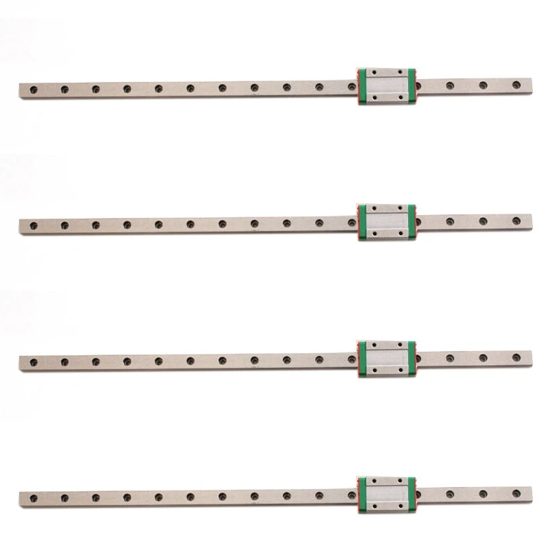 

New-4Pcs 9Mm Linear Guide Miniature Rail MGN9 400Mm Linear Rail And 4 Pcs MGN9H Miniature Rail Slider