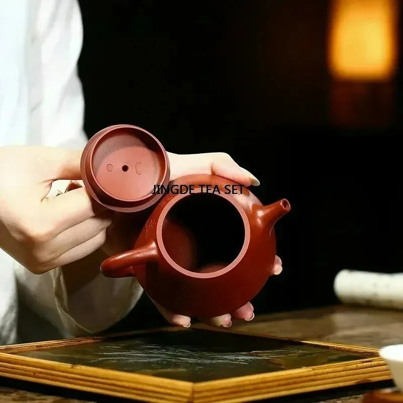 180ml Yixing Yixing Yixing Purple Clay Pot Raw Ore Dahongpao Mudstone Spoon Beauty Tea Pouring Pot Purple Clay Tea Set