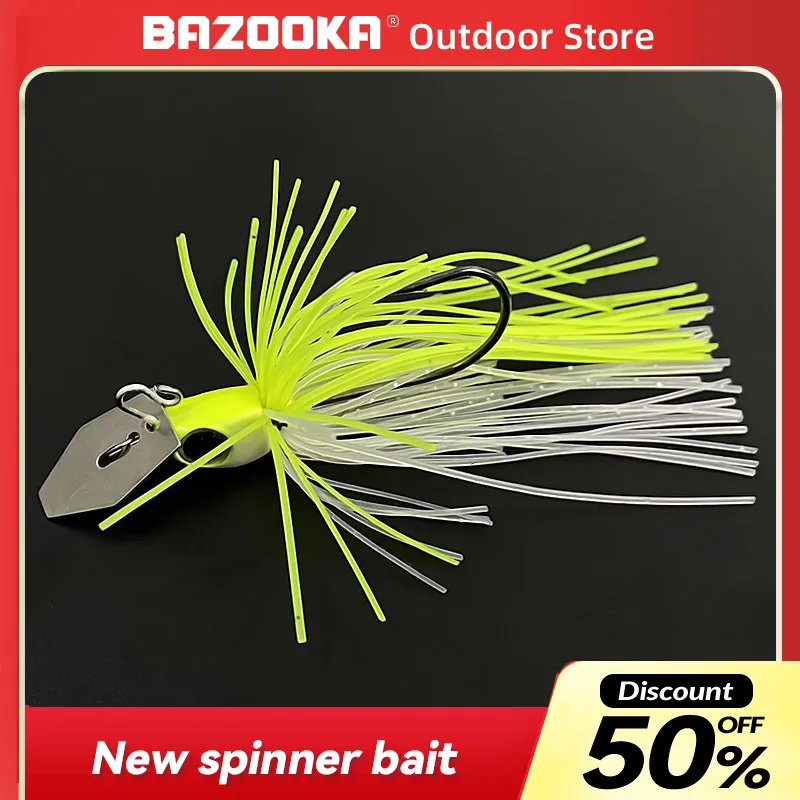 

Bazooka Spinnerbait Set Fishing Lure Lead Hook 8.5g Metal Hook Copper Sheet Spoon Wobblers Bass Sequins Pike Carp Winter