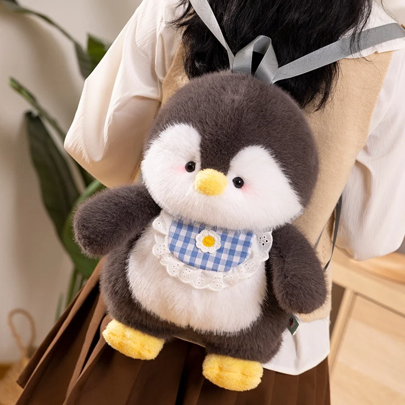 

Cartoon Doll Plush Penguin Backpack Purse Portable Soft Stuffed Animal Shoulder Bag for Kids Girls Birthday Gifts