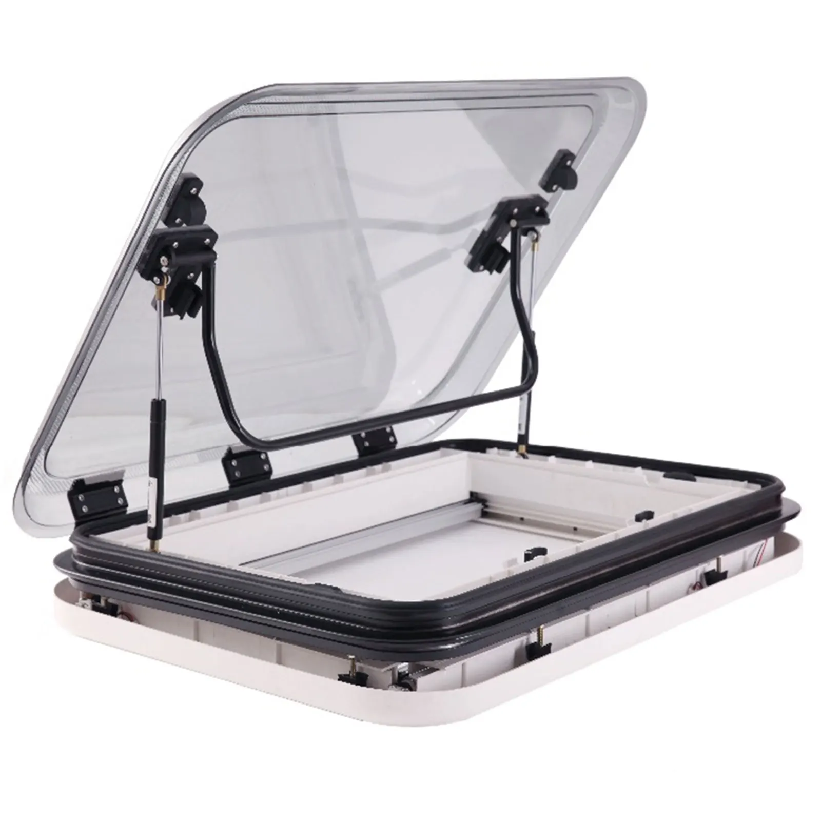 

500/700/800x500mm RV Roof Window Hatch Caravan Trailer Skylight Vent Hatch w/ Light Aluminum MG16SL