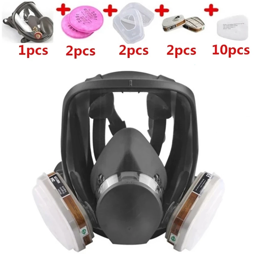 

17 in 1 6800 gas mask, painting gas mask, wide field of view, full face mask, respirator, spray paint, silicone mask