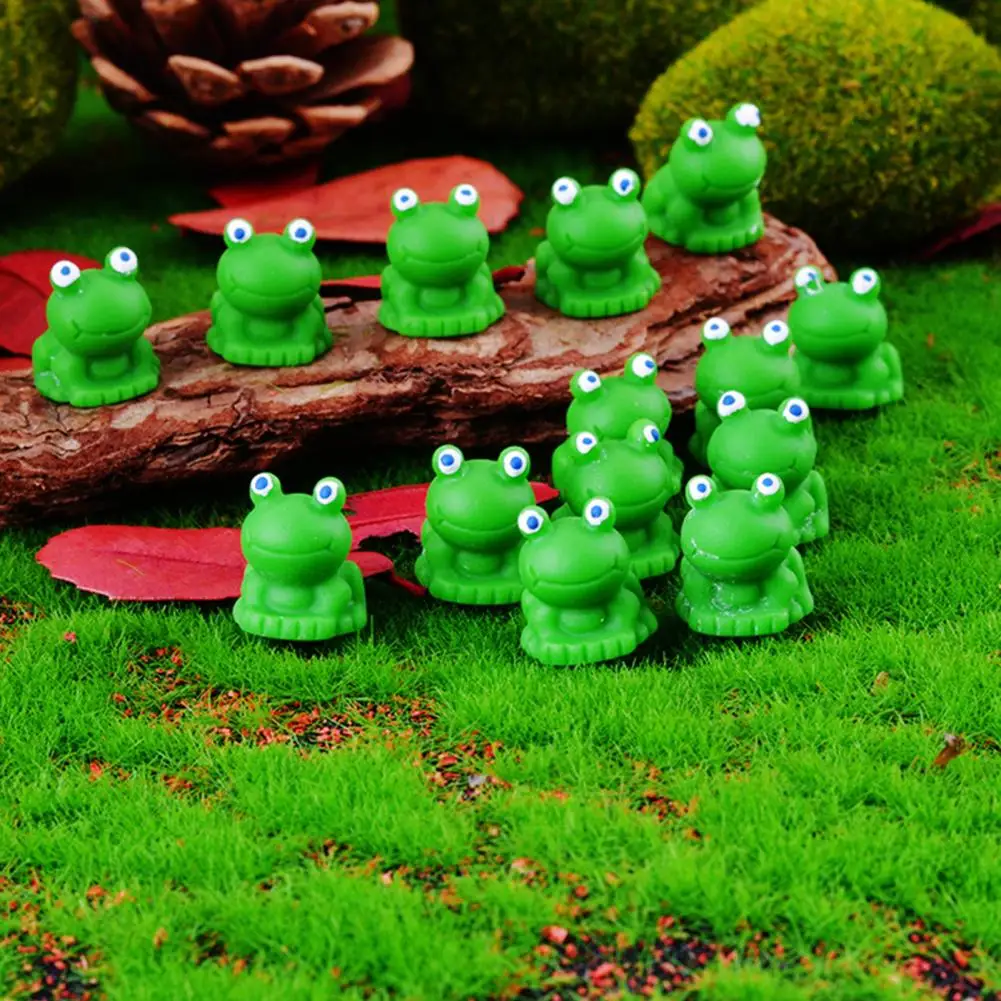 60Pcs Frog Ornament Mini Resin Green Frog Figurine Statua Di Rana Realistica Per Fairy Garden Decor Bomboniere