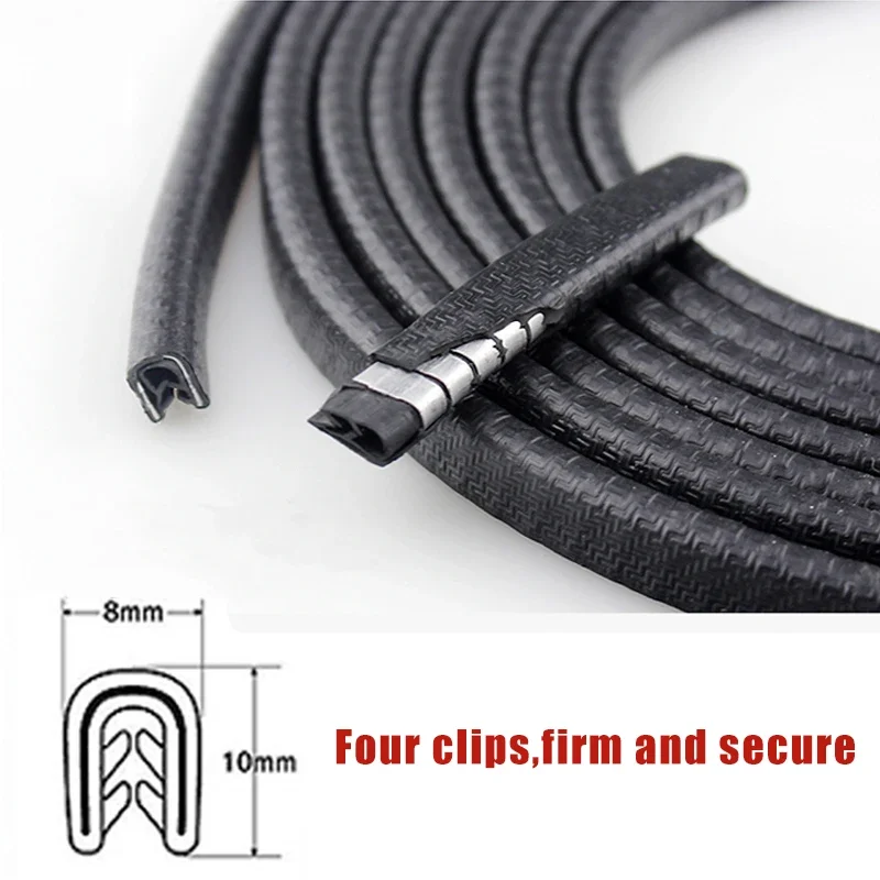 2/3/5M Car Door Anti Collision Strip with Steel Disc Bumper Trim Edge Scratch Protector Strip Sealing Guard Styling Car Decor car door anti collision strip