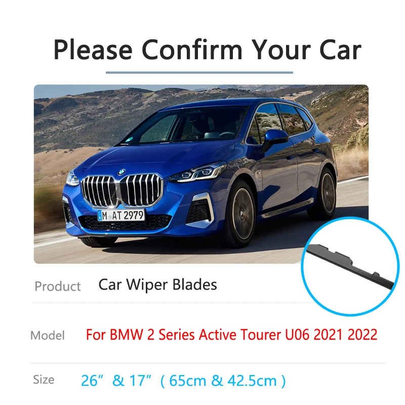For BMW 2 Series Active Tourer U06 2021 2022 Car Cleaning Accessories Wiper  Blade Glasses Window Rubber Strip Refill Replacement - AliExpress