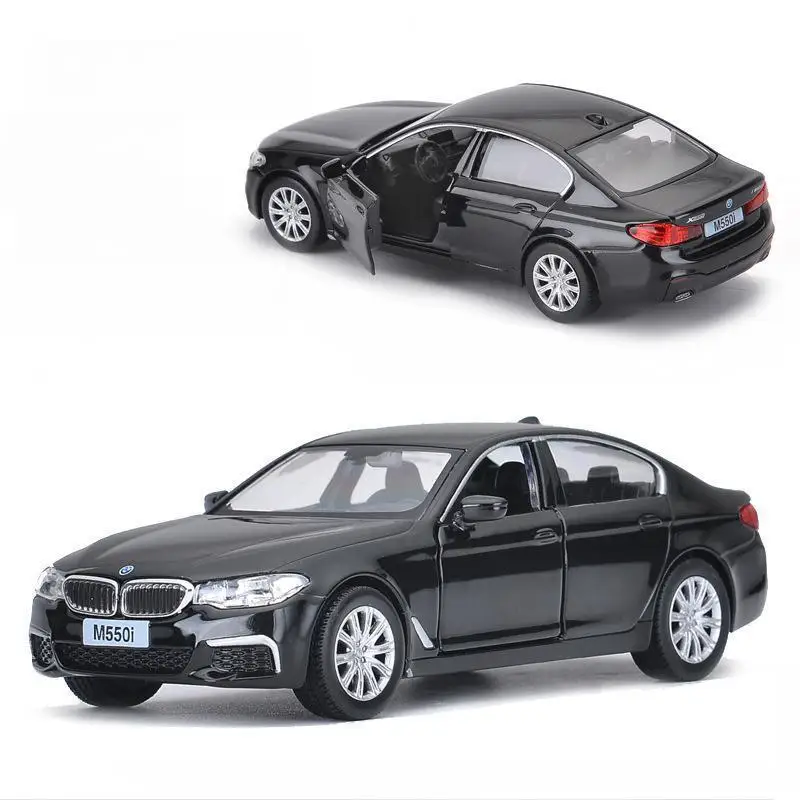 1/36 BMW M550i 5 Series Toy Car Model For Children RMZ City Diecast Alloy Metal Miniature Pull Back Collection Gift For Boys Kid 5
