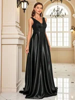Mallory Sequin V-neck Satin Gown 4
