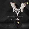 Outdoor Stainless Steel Wolverine Flat Skin Fast-pressing Clip-free Fiber Laser Aiming Precision Slingshot Factory 4