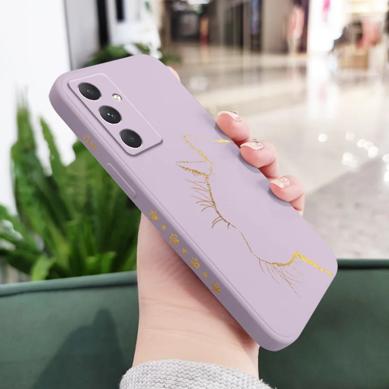 Elegant Black Gold Cat Silicone Phone Case Cover