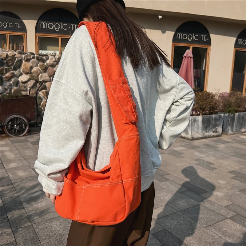 2022 New Denim Shoulder Bags For Women Casual Female Handbags Jeans Shoppers Eco Bag Large Capacity Travel Canvas Crossbody Bags