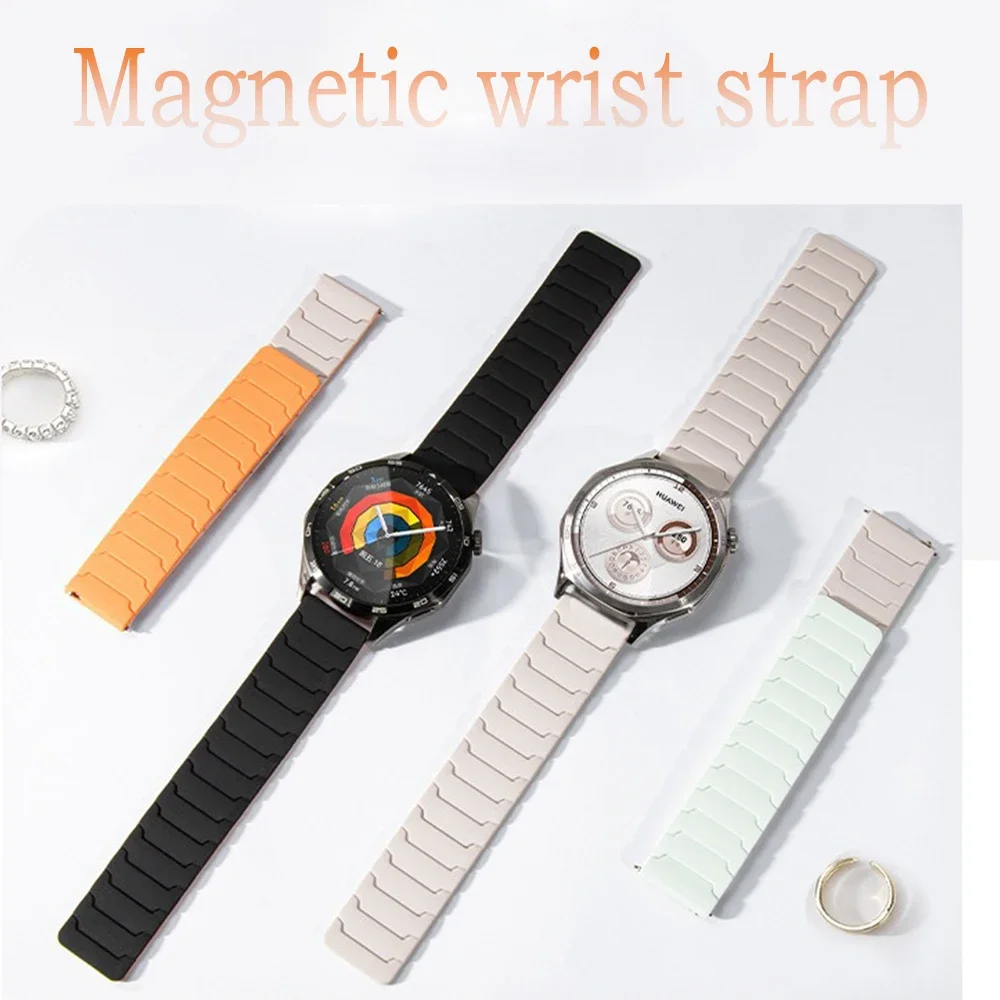 Magnetic Silicone Smartwatch Strap, Adjustable and Durable Bracelet