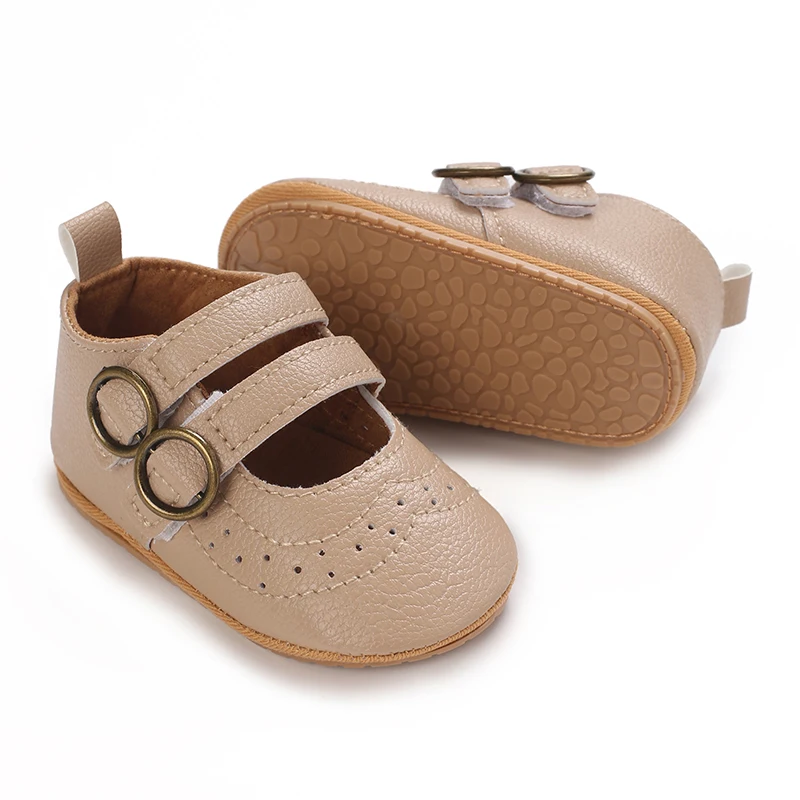 Khaki Baby Casual Bowknot Soft-Sole Shoes