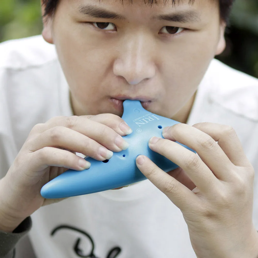 IRIN 12 Hole Pottery Flute ABS Plastic Ocarina Musical Instrument With Carrying Bag Accessories For Music Lover and Beginner