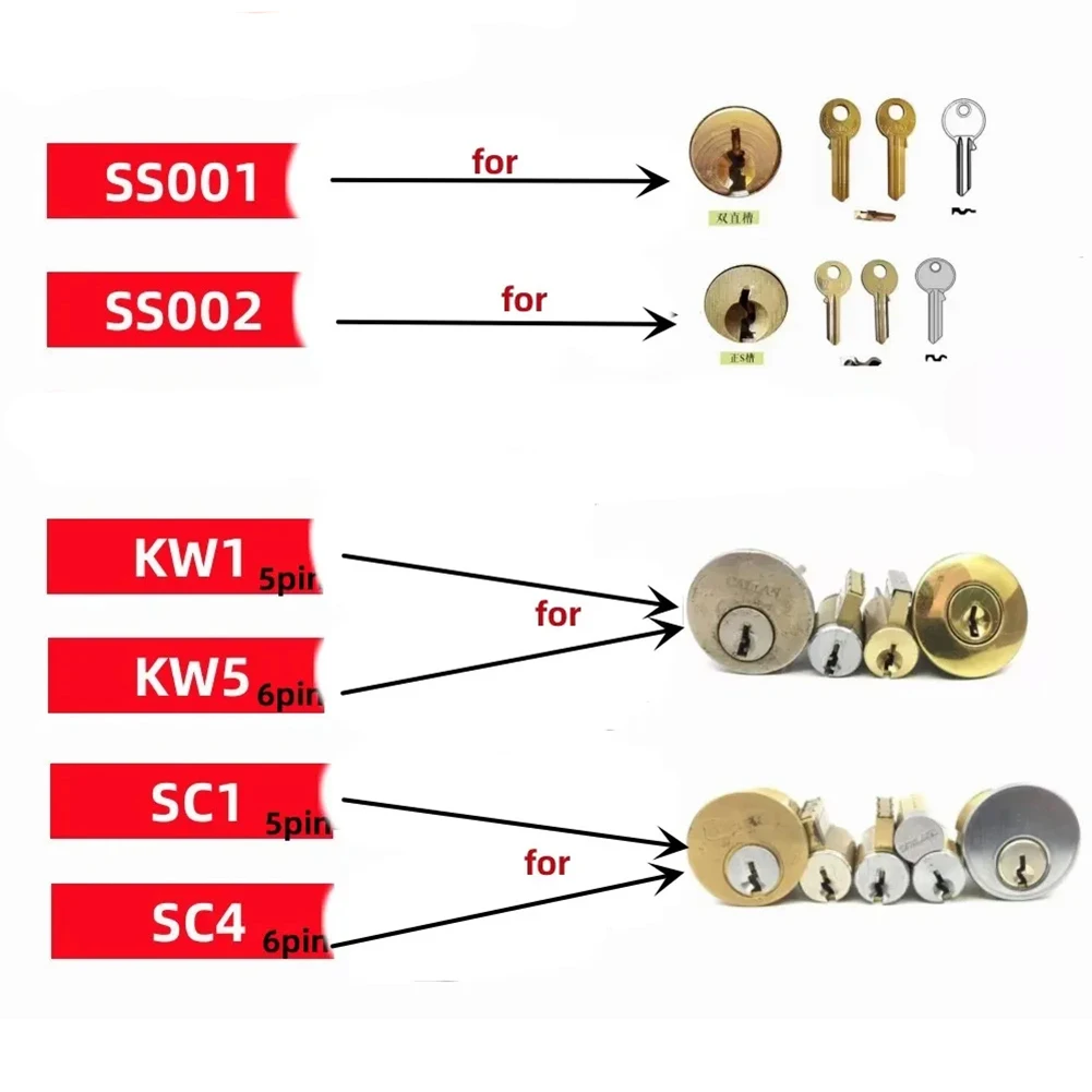 2-in-1 Stainless Steel Key Decoder Portable Precision Hook And Pickup Hand Tool O-ring Pickup Kit Lock Decoder Repair Tools