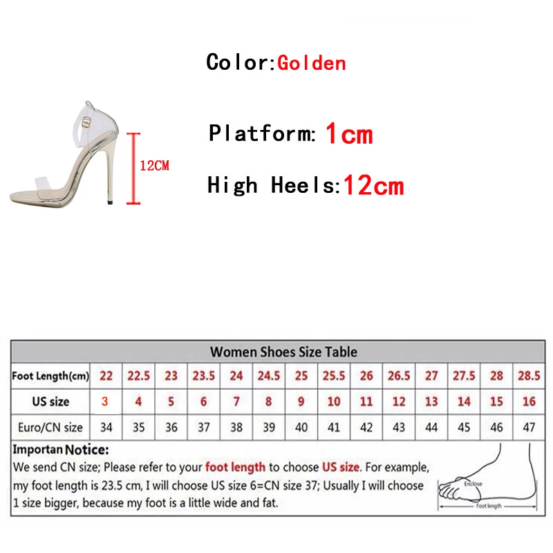 Liyke Summer Fashion Golden High Heels Sandals - Women's Metal Ankle Snake Twine Around Accessory Wedding Party Transparent Shoes