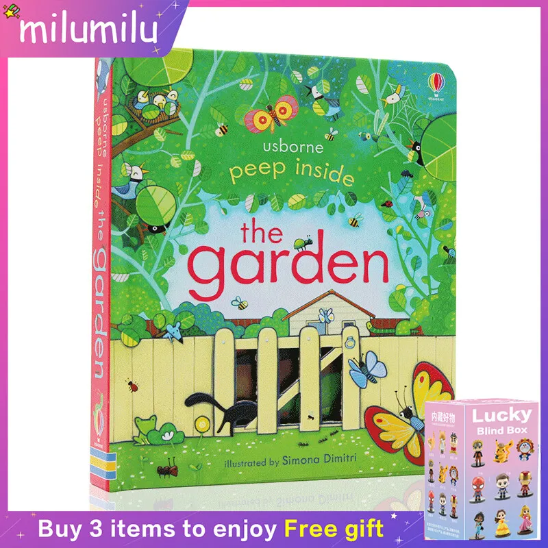 

MiluMilu Usborne Peep Inside The Garden English Picture Books For Children's Education
