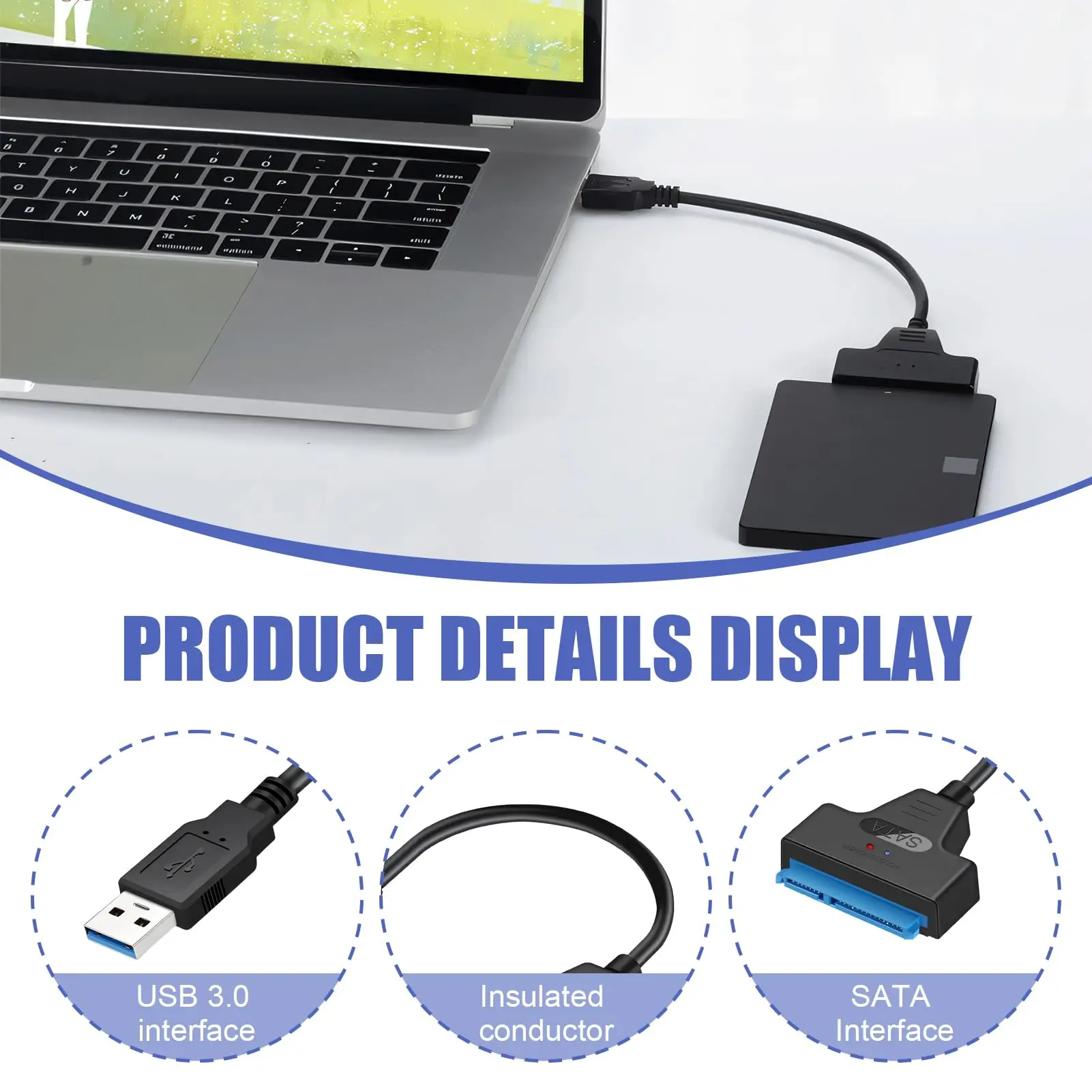 SATA to USB 3.0 Adapter Cable for 2.5-inch Hard Drives