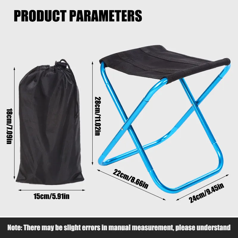 Folding chair Outdoor folding stool for fishing hiking picnic camping lightweight aluminum frame