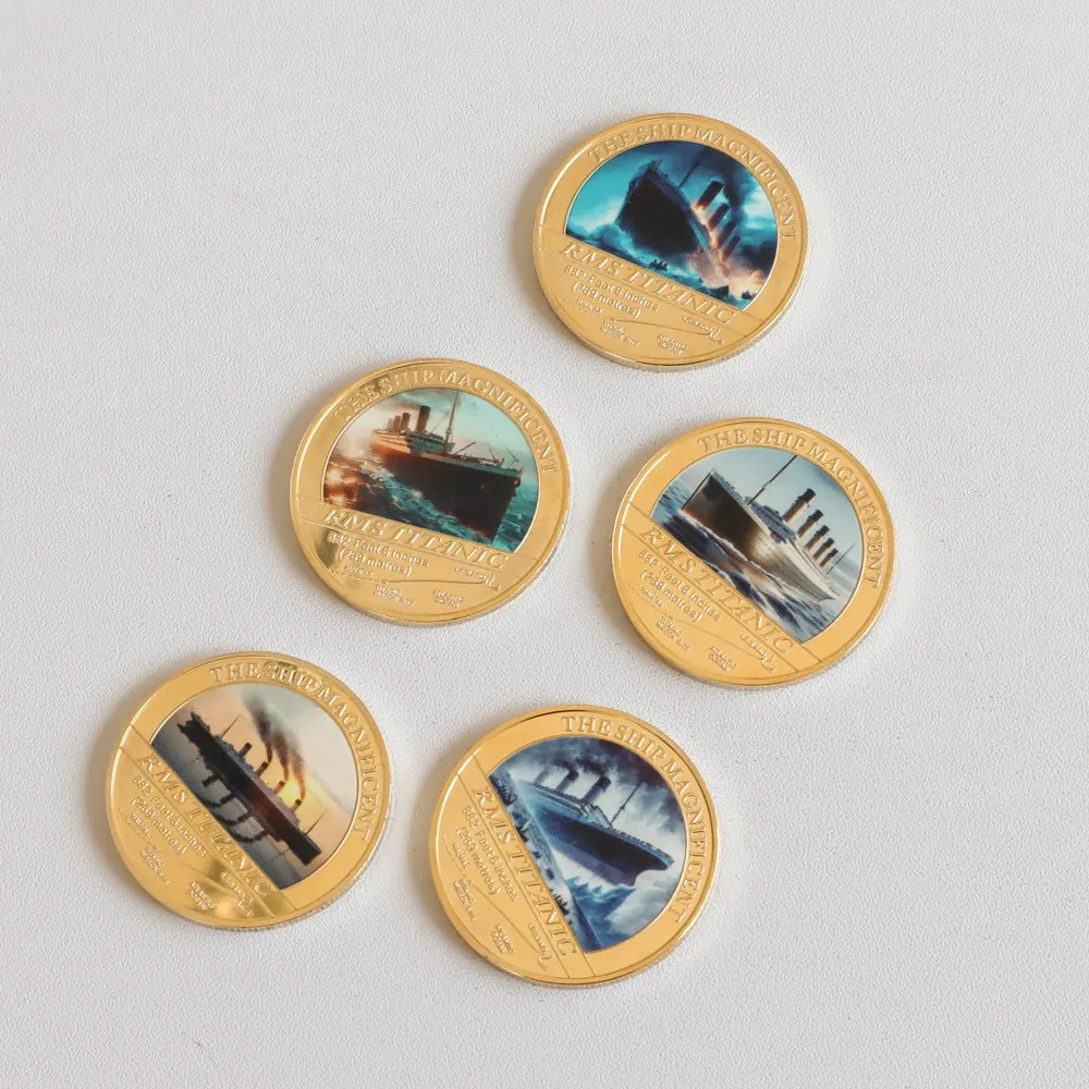 Titanic Golden Commemorative Coins Set The Ship Magnificent Titanic Tragedy Souvenir Coin Christmas Birthday Gift for Collection - Image 6