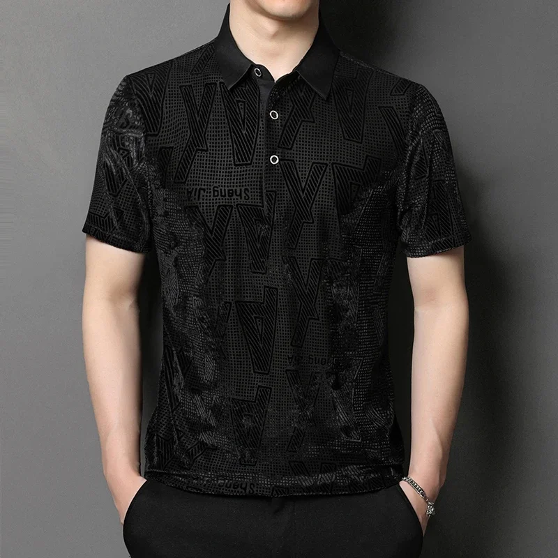 

2022 new summer high-end men's short-sleeved T-shirt business casual lapel polo shirt